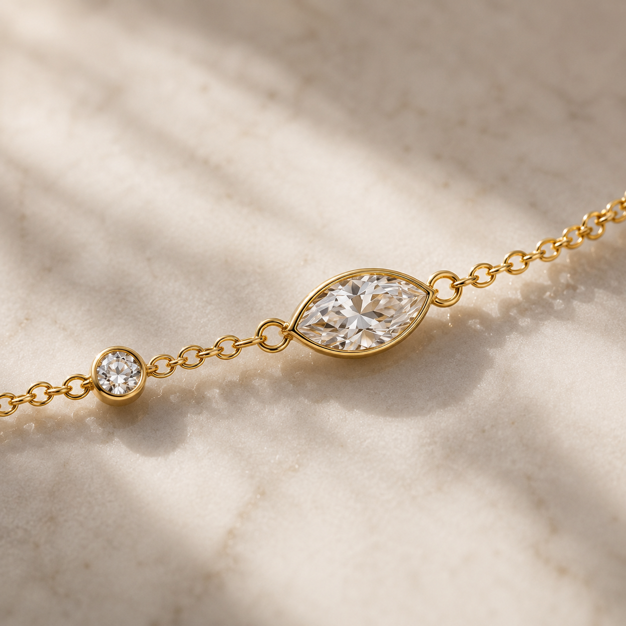 Oval Zirkonia Armbånd 18K Guldbelagt