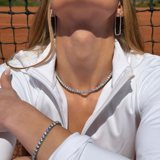 Tennis Sæt Sølvfarvet 3mm