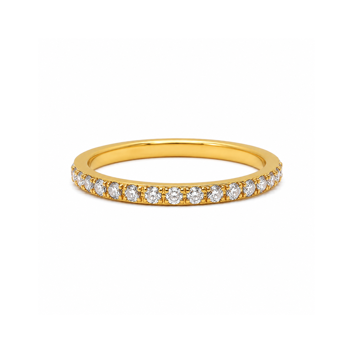Krystal Ring 18K Guldbelagt 2mm