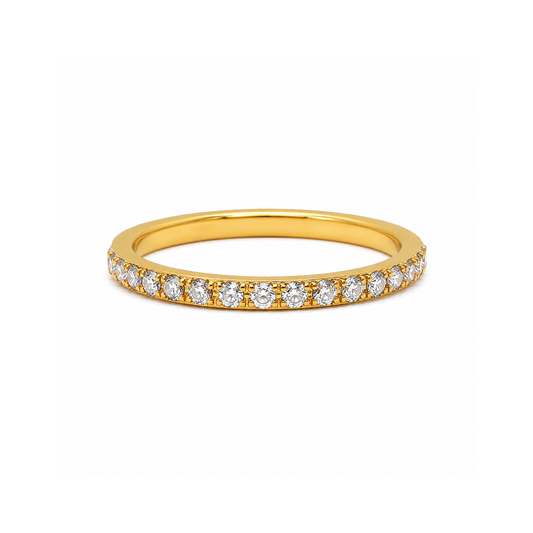 Krystal Ring 18K Guldbelagt 2mm