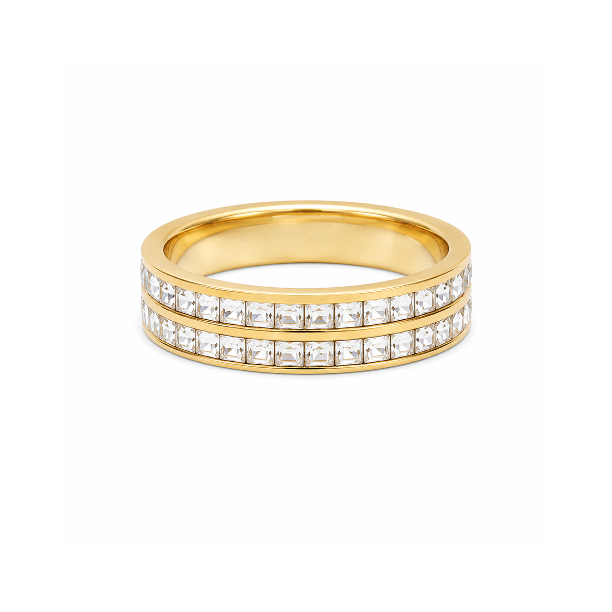 Krystal Ring 18K Guldbelagt 4mm