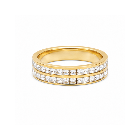 Krystal Ring 18K Guldbelagt 4mm