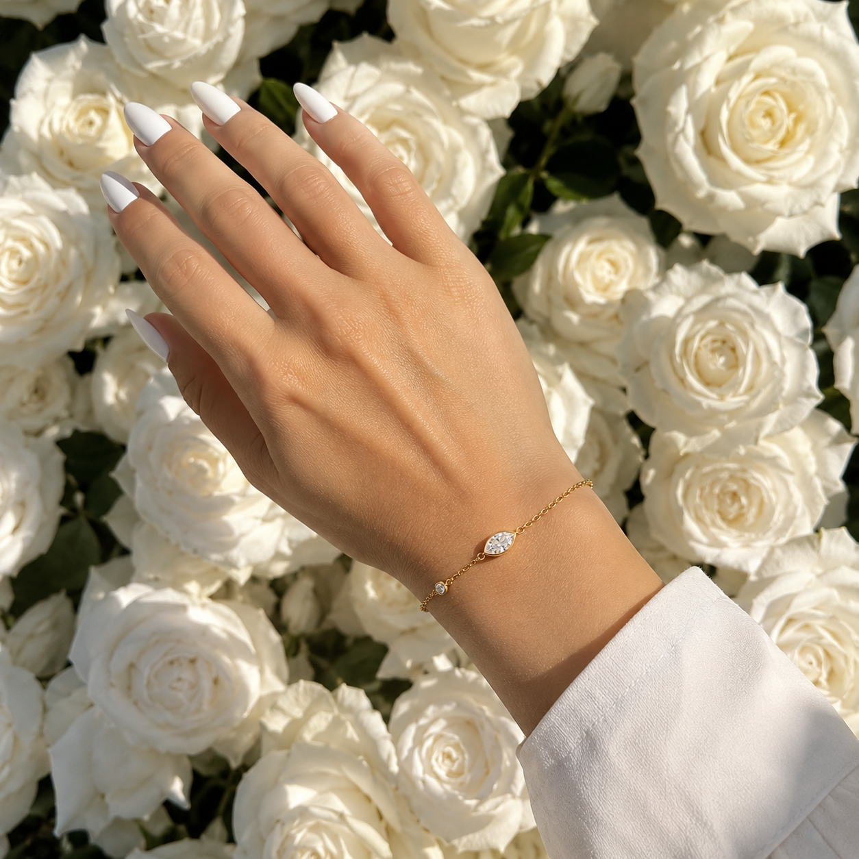 Oval Zirkonia Armbånd 18K Guldbelagt