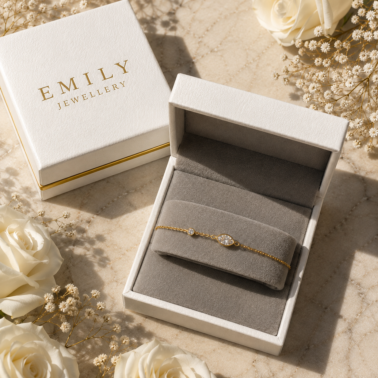 Oval Zirkonia Armbånd 18K Guldbelagt